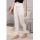 thumbnail image 2 of ABPHQTO Pantalones de mujer en mezcla de lino color albaricoque con bolsillos, 2 of 5
