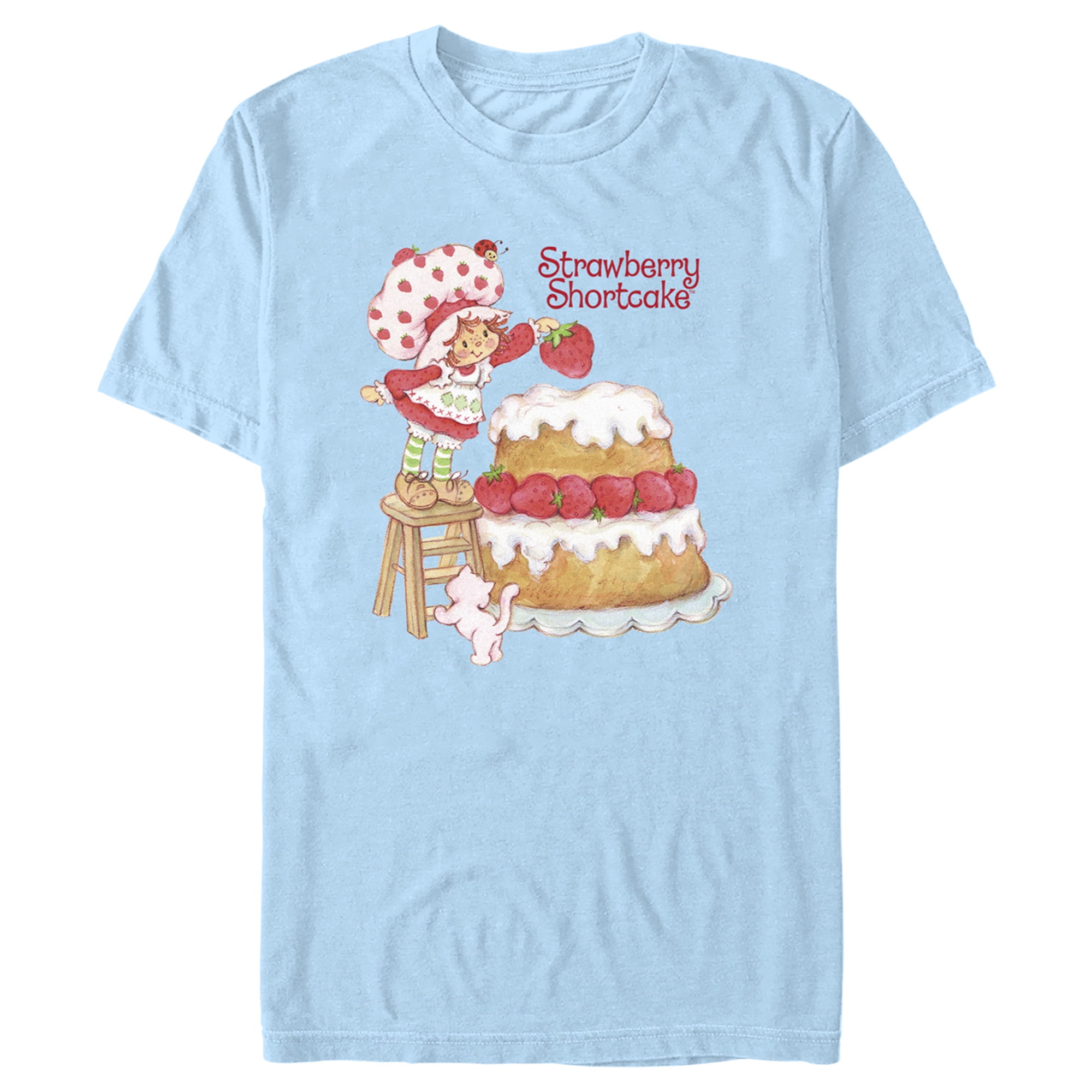 Men's Strawberry Shortcake Little Baker Graphic Tee Light Blue Large