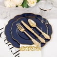 thumbnail image 3 of 175PCS Pink Plates with Gold Disposable Silverware - Include 50 Pink Plastic Plates,25 Knives,25 Forks,25 Spoons,25 Cups and 25 Napkins - Ideal for Wedding/Party, 3 of 7