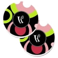 thumbnail image 1 of Carolines Treasures AM1002-HCARC Lettre H Monogramme Rétro en Noir Ensemble de 2 Porte-Gobelet Voiture Coaster, 1 of 1