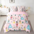 thumbnail image 3 of Manfei Cartoon Xmas Nutcracker Twin Bedding Sets 7-Piece for Kids, Princess Fairy Elf Bedding Comforter Set, Cute Christmas Tree Reversible Sheet Sets, Microfiber Bedroom Decor, 3 of 8
