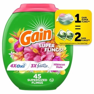 Gain flings! ジェルボール ボーナスパック＋10個70個入り×2 Gain Super-Sized Flings Laundry Detergent Packs Hibiscus Hula