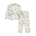 thumbnail image 2 of Goofa Dinosaur Printed Women’s 2 Piece Pajama Set Super,Pajamas Women's Long Sleeve Sleepwear Soft Button Down Loungewear Pjs Lounge Set Nightwear-Large, 2 of 9