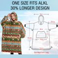 thumbnail image 4 of Oversized Wearable Blanket Hoodie,Colorful Christmas Striped Pattern Sherpa Blanket Hoodie with Super Pockets,Super Warm Fuzzy Pullover for Women & Men, 4 of 6