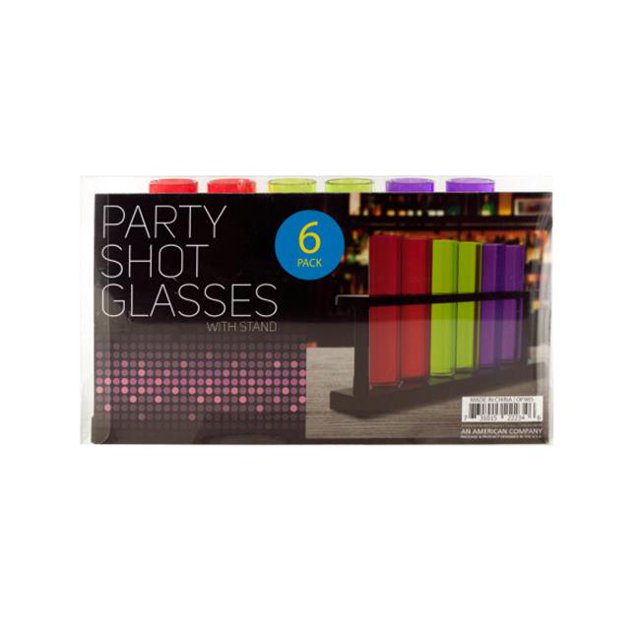 Bulk Buys OF985-16 Tube à Essai Parti Verres de Tir avec Stand- 16 Pièce - Pack de 16