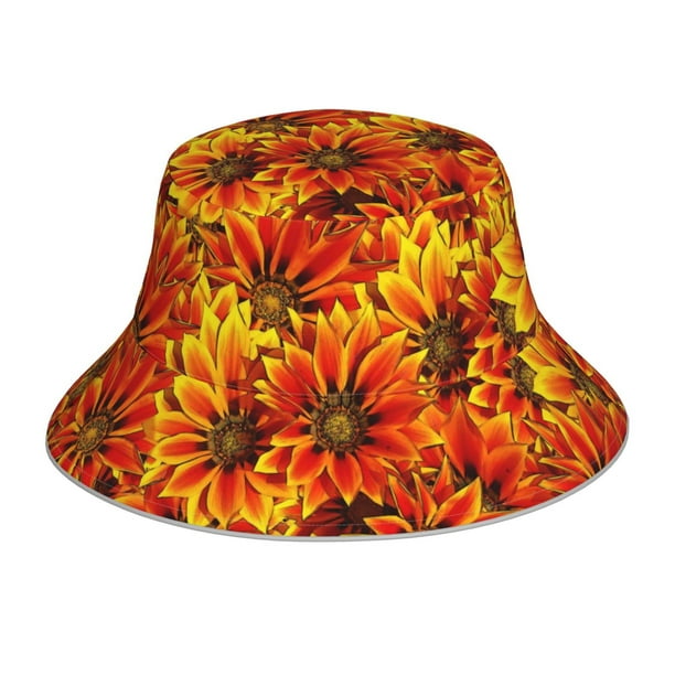 Fotbe Sunflower4 Sombrero Tipo Pescador con Estampado – Sombrero de Sol de Algodón de Moda para Playa, Golf, Pesca