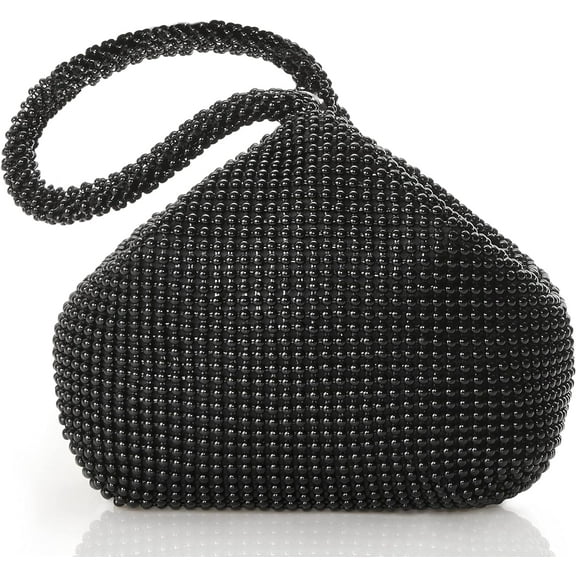 Women's Beaded Clutch Evening Bags Vintage Elegant Triangle Purse for 1920s Party Prom Wedding