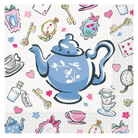 Alice in Wonderland Birthday Party Luncheon Napkins - 16 per Pack