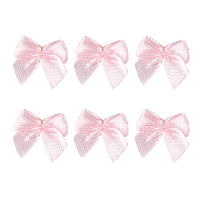 SHISUYAN 100pcs Ribbon Bows Flowers Handmade Hair Bows Accessories Materials Small Fresh Patterns Crafts Ornaments Gift Decor (Pink)