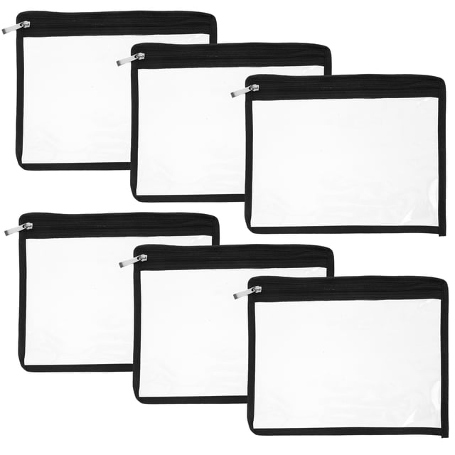 Bolsas transparentes con cremallera, bolsas de viaje multiusos de Pvc, bolsa impermeable, organizador de cosméticos para archivos de documentos, cartera y lápiz, 6 uds.