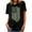 Black, variant on Patlollav Women Tees Under $10, Tops for Women St. Patrick'S Day T-Shirt Shamrock Heart Print Round Neck Short Sleeve Blouses