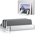 thumbnail image 1 of Vertical Laptop Stand with 4 Slot Adjustable Phone Tablet Laptop Holder Aluminum Alloy Desktop Stand Space-Saving Fits for Most Laptop Up to 17.3 Inches, 1 of 7