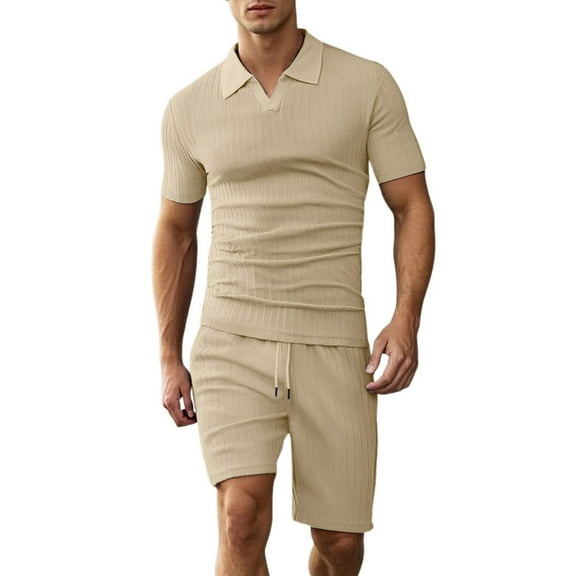 JIKNTTR Mens Summer Track Suits Men's New Short Sleeve T Shirt And Shorts Set Comfortable Breathable Casual Sportswear Suit Stylish Handsome Outfit