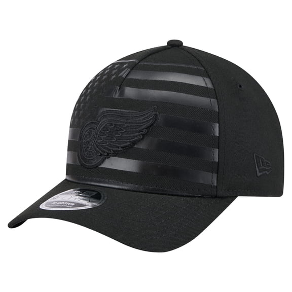 Men's-New Era  Black Detroit Red Wings Game Day Stealth Flag 9FORTY A-Frame Adjustable Hat