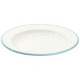 thumbnail image 6 of Red Co. Set of 4 Enamelware Metal Classic 8" Round Salad Plate, Solid White/Teal Rim, 6 of 9