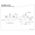 thumbnail image 2 of Kingston Brass CC2662 Vintage Wall Mount Tub Faucet with Riser Adapter, Polished Brass, 2 of 2