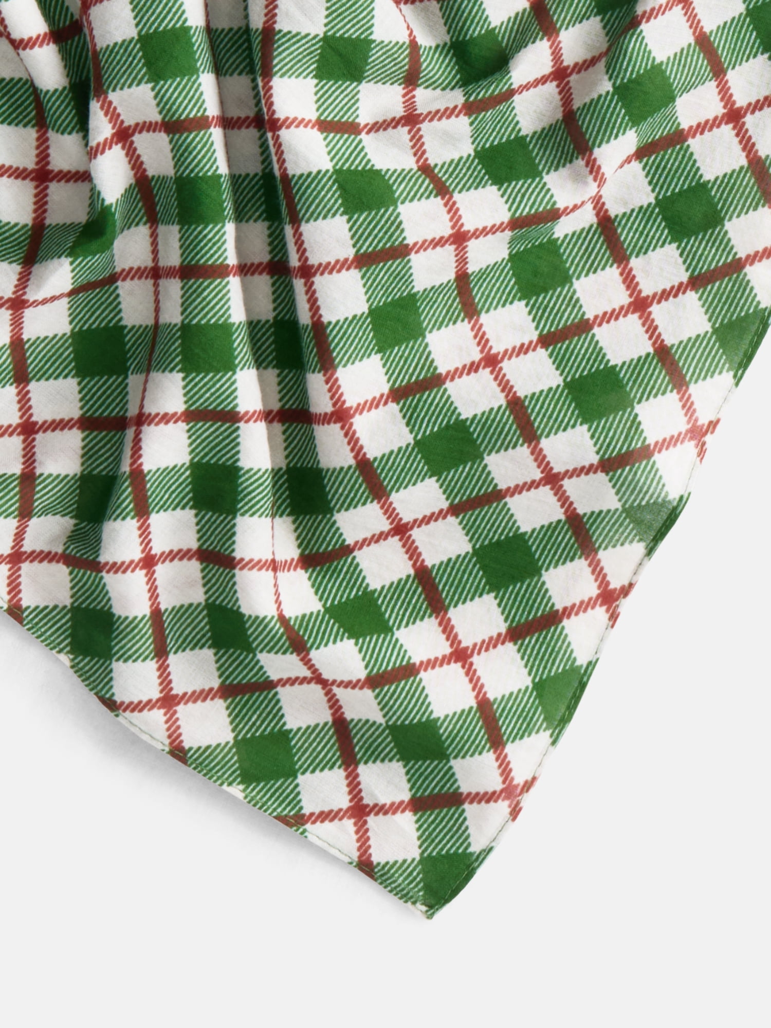 Holiday Time Woven Winter Plaid Bandana, Once Size, Ivory/Multi, Cotton