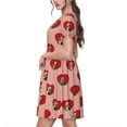 thumbnail image 2 of Disketp Basset hound dog with paw para Vestido de Manga Corta para Mujeres, Vestidos de Verano para Mujeres, Casual y Holgado para la Playa, 2 of 6