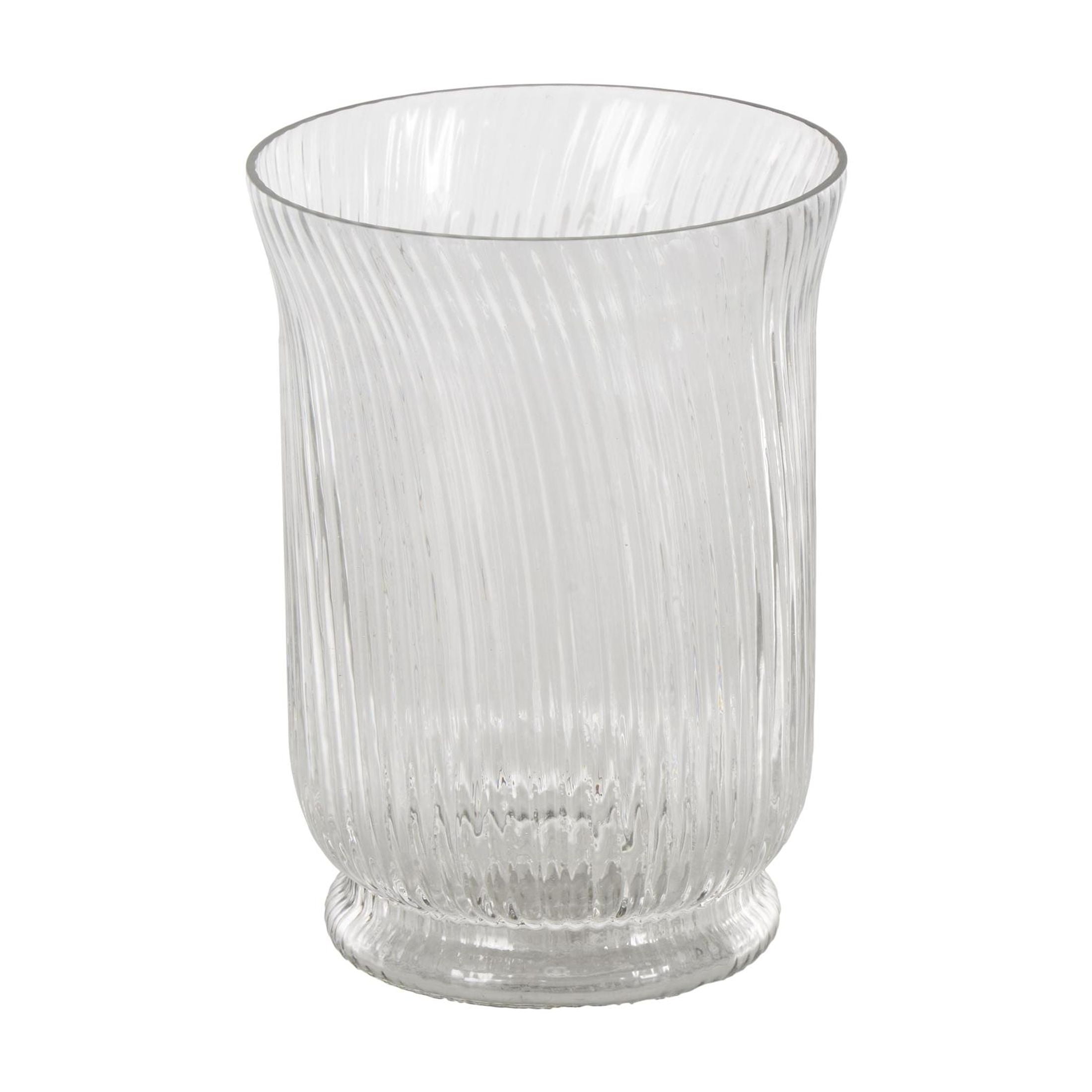 DecMode 8" Ribbed Glass Vase