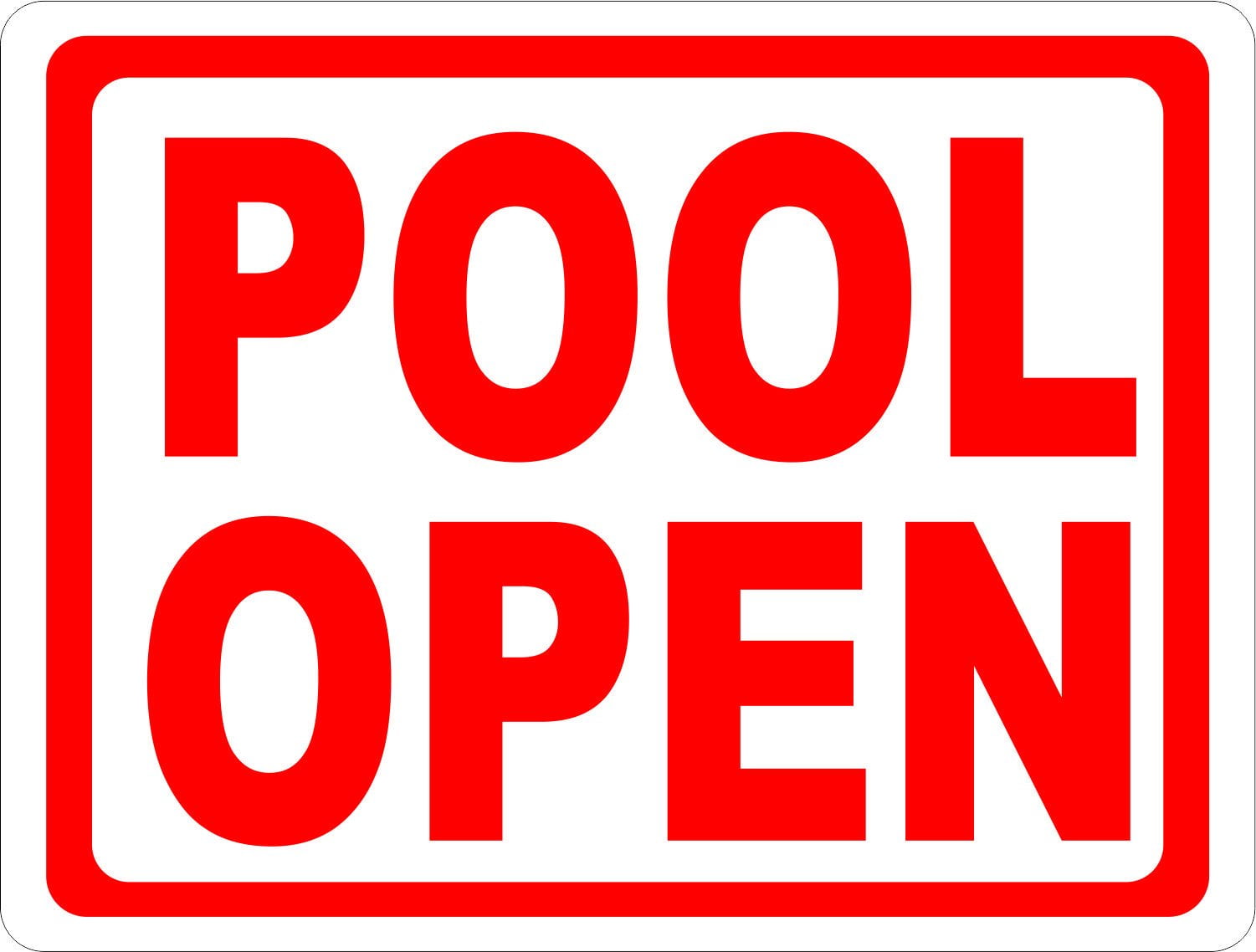 Pool Open Sign
