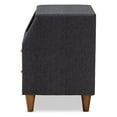 thumbnail image 4 of Baxton Studio Claverie Mid-Century Modern Charcoal Fabric Upholstered 2-Drawer Wood Nightstand, 4 of 5