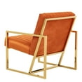 thumbnail image 5 of LeisureMod Montgomery Modern Velvet Pinstripe Design Accent Armchair With Gold Frame in Orange Marmalade, 5 of 7