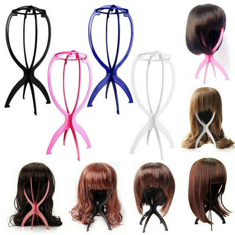 Multitrust Collapsible Wig Stands Detachable Wig Holder Wig Display Tool, Size: One size, Pink