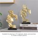thumbnail image 3 of Estatuilla De Resina De 26Cm/10,22 Pulgadas, Decoración Artesanal, Resina Dorada, Pareja Besándose, Amante, Estatuilla Creativa, Regalo De San Valentín, Estatua De Arte De Escritorio Vogacara HA019776-00, 3 of 7