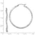 thumbnail image 2 of 925 Sterling Silver Hinged Sparkle Cut Wavy Hoop Earrings Measures 40x40mm Wide 1.75mm Thick - Hoop Earring for Women, 2 of 2