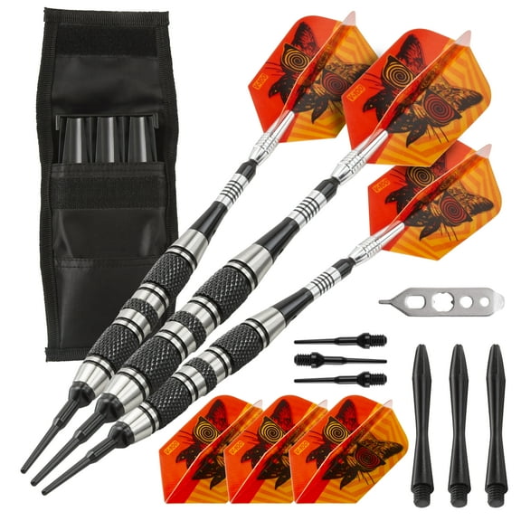 Viper The Freak Soft Tip Darts 3 Knurled Rings Barrel 18 Grams and Casemaster Single Black Dart Case