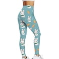 thumbnail image 1 of 2024 Femmes Décontracté Extensible Pâques Imprimé Leggings de Yoga Polyester Rehausse-Fesses pour Mise en Forme, 1 of 4