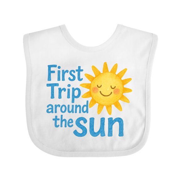 Inktastic First Trip Around the Sun Sunny Birthday Boys or Girls Baby Bib