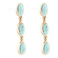 thumbnail image 3 of Three Times the Blue Turquoise Golden Drop Earrings, 3 of 3