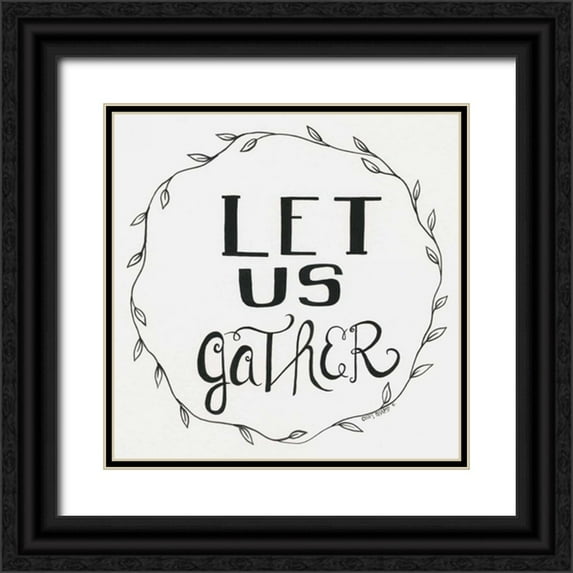 Shamp, Cindy 26x26 Black Ornate Wood Framed with Double Matting Museum Art Print Titled - Let Us Gather Wreath