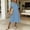 Light Blue, variant on Women's Linen-Blend Shirt Dress, Short Sleeve with Collared Neck & Pleated Front, Casual Summer Midi Dress White M