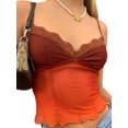 thumbnail image 2 of Verano Mujeres Malla de Encaje Camisa Tops, Sexy Slim Costura expuesta Ombligo Top, 2 of 5