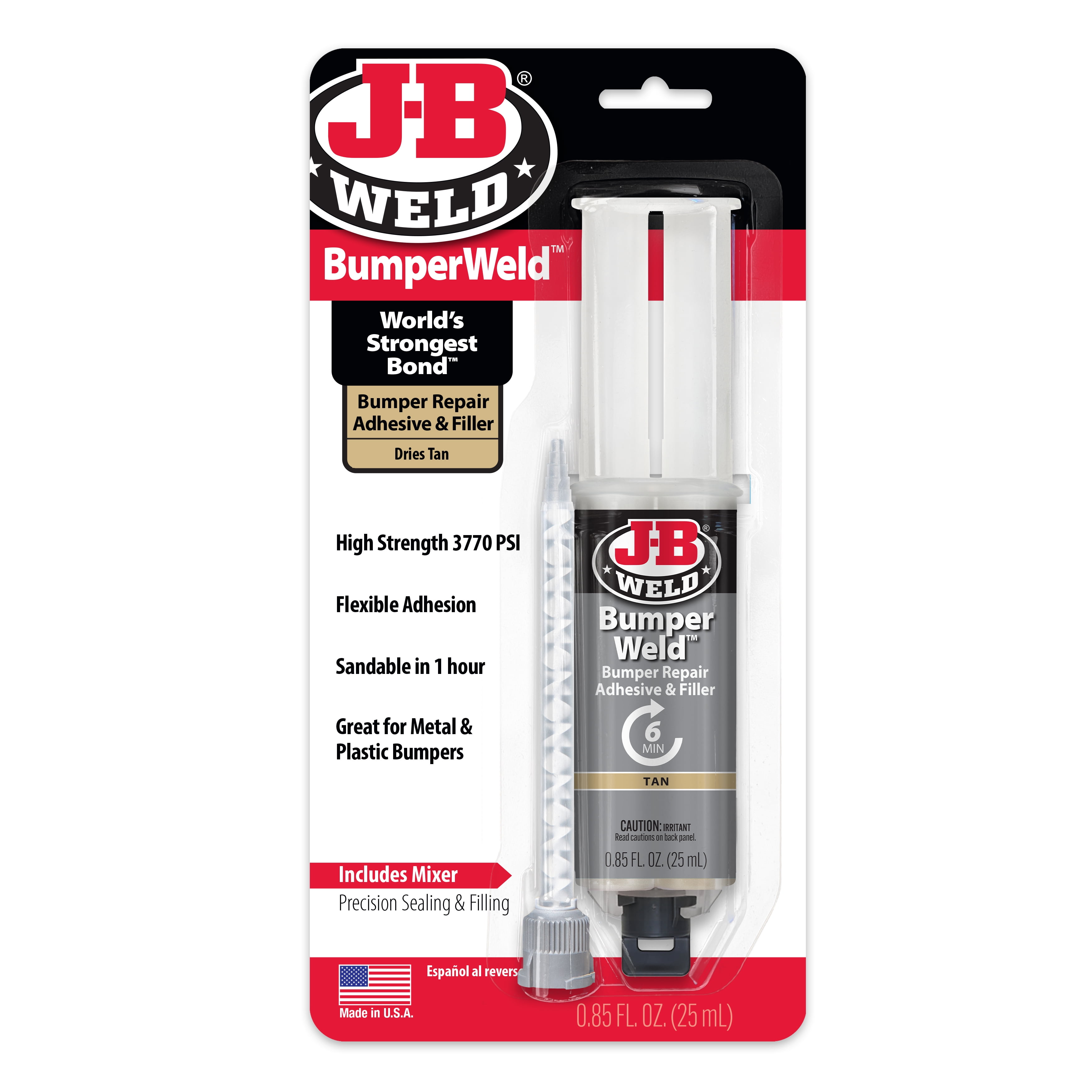 (2 pack) J-B Weld Bumper Weld Syringe Epoxy Adhesive, 25 ml