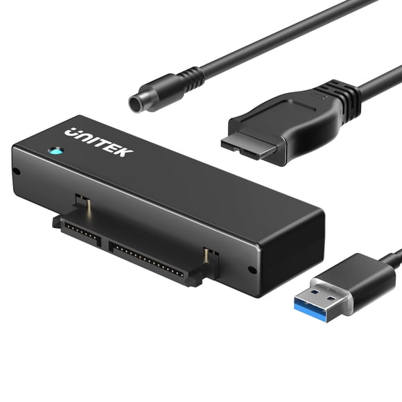 Unitek USB 3.0 to SATA III Hard Drive Adapter Converter Cable for 2.5 3.5 Inch HDD/SSD Hard Drive Disk with 12V/2A Power Adapter, Support UASP Compat