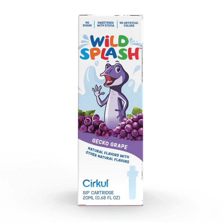 Cirkul Wild Splash Gecko Grape Flavor Cartridge, Drink Mix, 1-Pack 