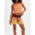 thumbnail image 4 of Blusa de Mujer Sin Mangas con Cuello Redondo, Dobladillo Ondulado con Colores Contrastantes y Bordado Color Naranja S, 4 of 7