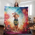 thumbnail image 2 of Hello 2025 Vizsla Celebrates Happy New Year Firework Balloon Quilt Blanket Vizslas Dog Lover Gifts Idea Cozy Comforter Throw Blanket - 02024, 2 of 5