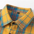 thumbnail image 5 of Plaid Shirts Men Trendy Loose Plus Size Casual Long Sleeve Button Down Lapel Shirt Coat Comfortable Fall Jackets for Men Yellow L, 5 of 7