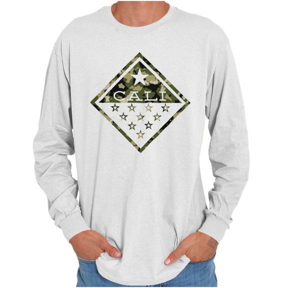 Flag Long Sleeve Tees Shirts T-Shirts Vintage California CA Vacation Souvenir
