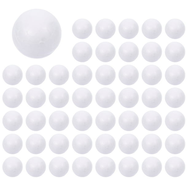50 Uds. De bolas de poliestireno sólido para decoración de bodas, manualidades de modelado, esferas redondas, cosas de bricolaje, color blanco (sólido 2cm)