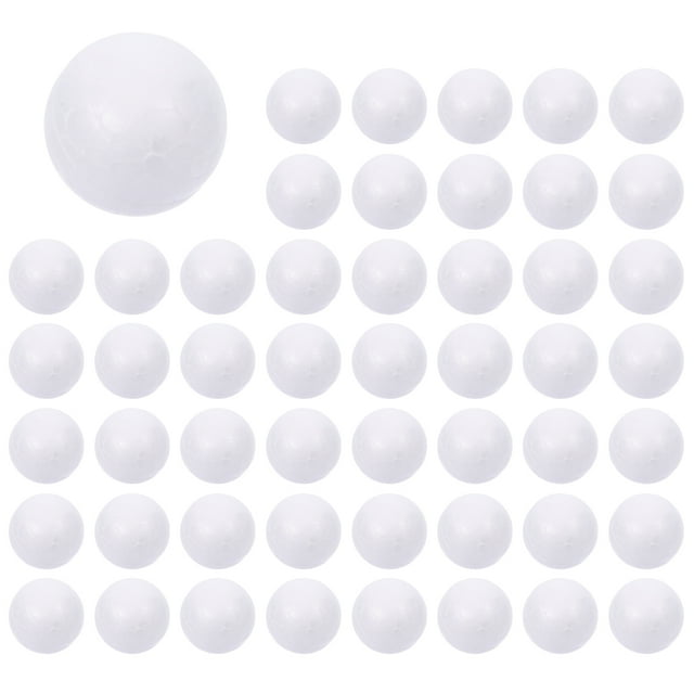 Shisuyan 50pcs Wedding Decoration Modeling Craft Solid Polystyrene Balls Round Spheres DIY Stuff White (Solid 2cm)