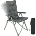 thumbnail image 6 of EVER ADVANCED Folding Recliner Camping Chair with Adjustable High Back, Fully Padded, Portable Patio Reclining Chair for Adults, Grey, 6 of 12