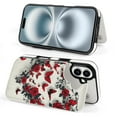 thumbnail image 6 of Compatible with iPhone 11 12 13 mini 14 15 16 Pro Max Plus Wallet Case with Card Holder, PU Leather Kickstand Card Slots Case ( Red Butterfly Wreath, iPhone 13 mini), 6 of 7