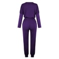 thumbnail image 5 of Outfmvch Workout Sets Two Piece Sets for Women Joggers for Women Long Sleeve Crewneck Tops Long Pants Tracksuit Sweatsuits Lounge Sets for Women Workout Sets for Women Z Purple Xl, 5 of 6