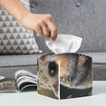 thumbnail image 6 of Sikiie Cute Fat Ball Branch Leather Tissue Box Cover Square, tissue box holder, Tissue Box with Bottom Belt-5.2”x5.2”x5.2”, 6 of 7