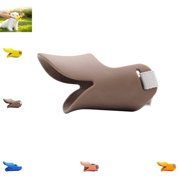 Soft Silicone Dog Mouth Cover with Duckbill Shape – Adjustable Anti-Bite Muzzle for Small Medium Dogs, Breathable Comfortable Pet Guard for Barking Chewing